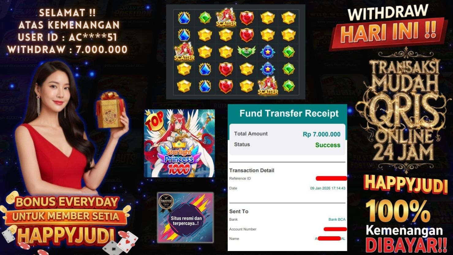 HAPPYJUDI JACKPOT SLOT STARLIGHT PRINCESS 1000